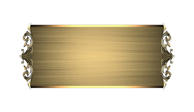 Gold name shop plaque