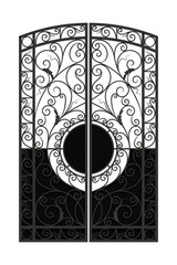 Forged gate with leaves