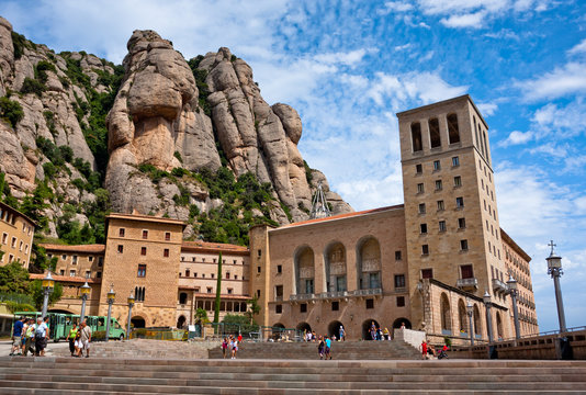 Montserrat Monastery in the mountains near Barcelona, Spain
