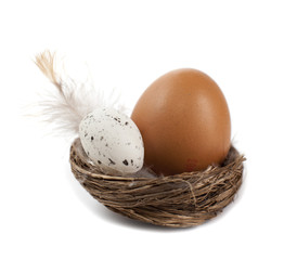 oeufs de poule et de caille