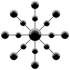 Symmetrical Network. Vector Illustration on White Background