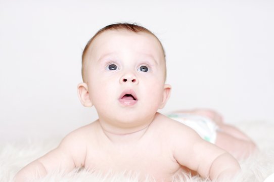 The surprised five-months baby