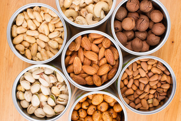 Assorted nuts in Iron pot