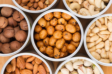 Assorted nuts in Iron pot