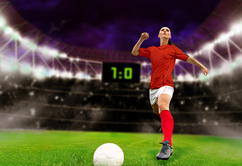 Naklejka premium soccer girl