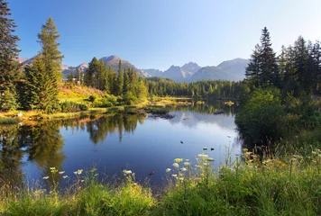 Foto op Canvas Natuur bergtafereel met prachtig meer in Slowakije Tatra - St © TTstudio