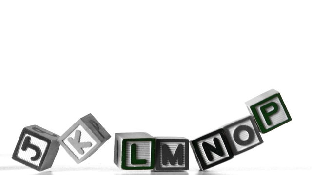 Alphabet blocks dropping down