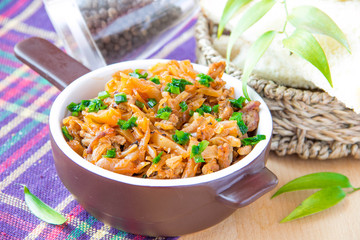 Stewed cabbage with meat