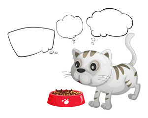 A cat and the empty bubble notes