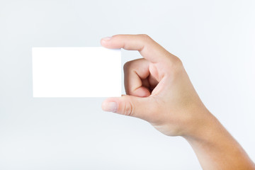 Fototapeta premium Hand holding a blank business card
