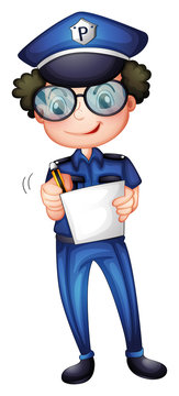 A policeman with a pen and paper