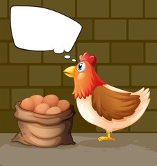 A chicken thinking