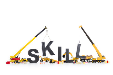 Developing skills: Machines building skill-word.