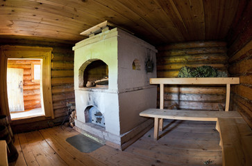 Traditional russian wooden bath