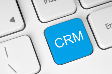 Blue CRM keyboard button .