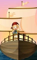 Meubelstickers Een piratenmeisje © GraphicsRF