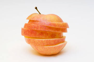 Fototapeta na wymiar Red sliced apple