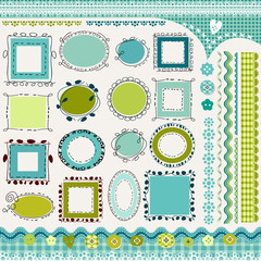 blue frames and borders pack