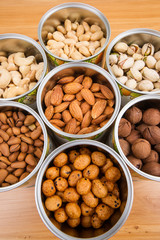 Assorted nuts in Iron pot