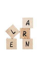 Learn Written With Wooden Blocks.