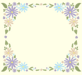 Cute small flowers frame template #1