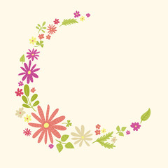 Cute small flowers frame template #2