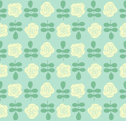 Seamless pattern with roses and leafs #2
