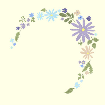 Cute small flowers frame template #3