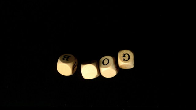 Blog dice falling together