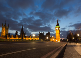 Fototapeta na wymiar Big Ben na Westminster Bridge