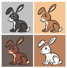 Rabbit various colored