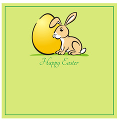 Fototapeta na wymiar Easter Bunny Happy Easter Egg