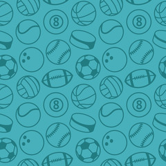 Vector seamless pattern with sport balls