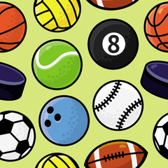 Fototapeta premium Vector seamless pattern with sport balls