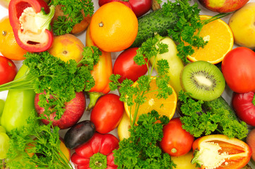 fruits and vegetables background