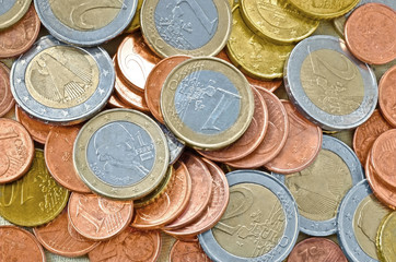 Euro coins background