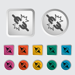 Broken connection single icon