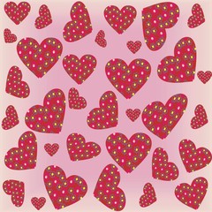 vector seamless pattern with hearts