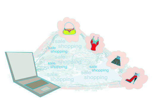 Online shopping abstract background