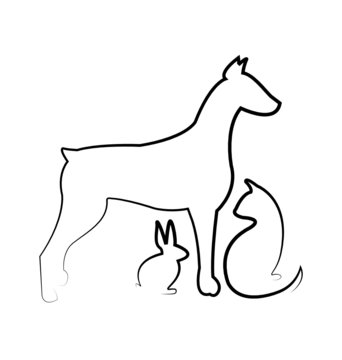 Dog, cat ,and rabbit logo vector