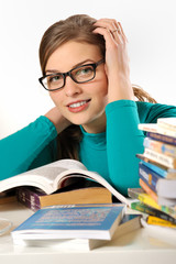 teen girl studying