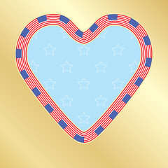 Obraz premium Independence Day congratulation card with heart made of flags