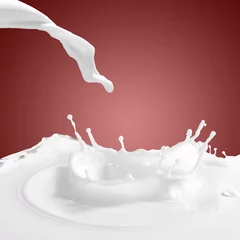 Papier Peint photo Milk-shake Pouring milk splash