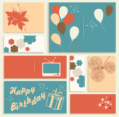 Illustration for happy birthday card. Vector.