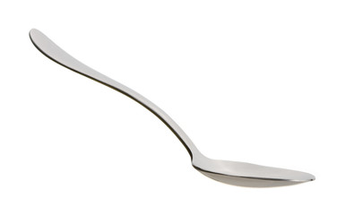Single teaspoon isolated on white background