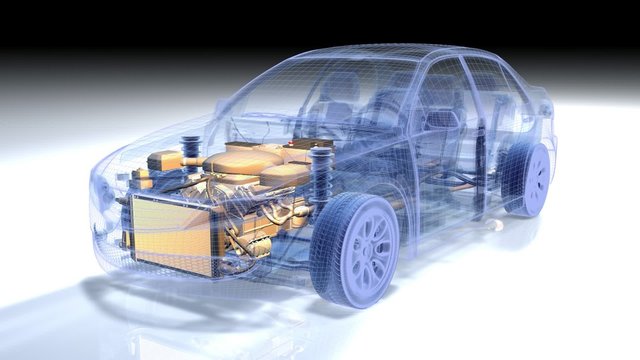 X-Ray Car in 3D. Computer Animation