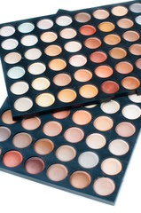 Eyeshadow palette, close-up, isolated
