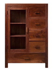 Walnut Cabinet with Glass Doors