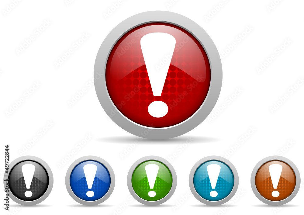 Poster exclamation vector icon set