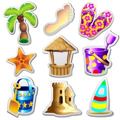 Summer Holidays Stickers-Spiaggia Mare Oggetti etichette